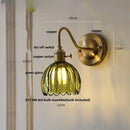 GobekUsa Glass Copper Knob Switch LED Wall Sconce - Modern Nordic Design