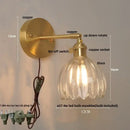 GobekUsa Glass Copper Knob Switch LED Wall Sconce - Modern Nordic Design