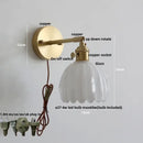 GobekUsa Glass Copper Knob Switch LED Wall Sconce - Modern Nordic Design