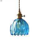 GobekUsa Blue Glass LED Pendant Light: Modern Nordic Hang Lamp for Living, Dining, Coffee Room