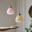 GobekUsa Blue Glass LED Pendant Light: Modern Nordic Hang Lamp for Living, Dining, Coffee Room