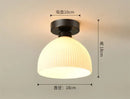 Modern ribbed ceramic glass chandelier white and brass living room light by Decorbites