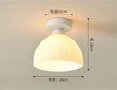 Modern ribbed ceramic glass chandelier white and brass living room light by Decorbites