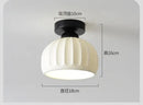 Modern ribbed ceramic glass chandelier white and brass living room light by Decorbites