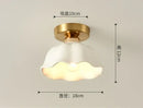Modern ribbed ceramic glass chandelier white and brass living room light by Decorbites