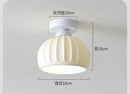 Modern ribbed ceramic glass chandelier white and brass living room light by Decorbites