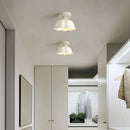 Modern ribbed ceramic glass chandelier white and brass living room light by Decorbites