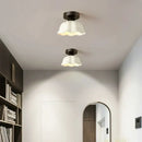 Modern ribbed ceramic glass chandelier white and brass living room light by Decorbites