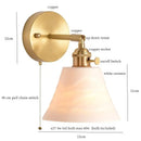 GobekUsa Ceramic LED Wall Light Striped White Modern Nordic Pull Chain Mirror Lamp