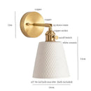 GobekUsa Ceramic LED Wall Light Striped White Modern Nordic Pull Chain Mirror Lamp
