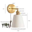 GobekUsa Ceramic LED Wall Light Striped White Modern Nordic Pull Chain Mirror Lamp