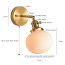 GobekUsa Ceramic LED Wall Light Striped White Modern Nordic Pull Chain Mirror Lamp