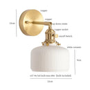 GobekUsa Ceramic LED Wall Light Striped White Modern Nordic Pull Chain Mirror Lamp