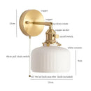 GobekUsa Ceramic LED Wall Light Striped White Modern Nordic Pull Chain Mirror Lamp