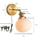 GobekUsa Ceramic LED Wall Light Striped White Modern Nordic Pull Chain Mirror Lamp