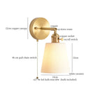 GobekUsa Ceramic LED Wall Light Striped White Modern Nordic Pull Chain Mirror Lamp