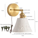 GobekUsa Ceramic LED Wall Light Striped White Modern Nordic Pull Chain Mirror Lamp