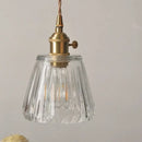 GobekUsa Clear Glass LED Pendant Light Fixture Modern Copper Knob Switch Hang Lamp