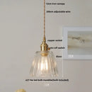 GobekUsa Clear Glass LED Pendant Light Fixture Modern Copper Knob Switch Hang Lamp