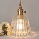 GobekUsa Clear Glass LED Pendant Light Fixture Modern Copper Knob Switch Hang Lamp