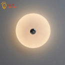 GobekUsa Cream Glass Round Ceiling Lights | Modern LED Indoor Lighting | Bedroom Study Balcony Lighting