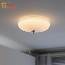 GobekUsa Cream Glass Round Ceiling Lights | Modern LED Indoor Lighting | Bedroom Study Balcony Lighting