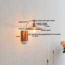 GobekUsa Ceramic Walnut LED Wall Lights Modern Bedside Lamp - Knob Switch