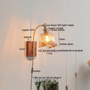 GobekUsa Ceramic Walnut LED Wall Lights Modern Bedside Lamp - Knob Switch
