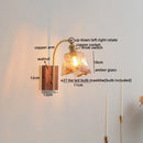 GobekUsa Ceramic Walnut LED Wall Lights Modern Bedside Lamp - Knob Switch
