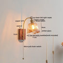 GobekUsa Ceramic Walnut LED Wall Lights Modern Bedside Lamp - Knob Switch