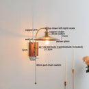GobekUsa Ceramic Walnut LED Wall Lights Modern Bedside Lamp - Knob Switch