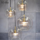 GobekUsa Glass Ball LED Pendant Lights: Modern Nordic Kitchen Hanging Lamp for Home Decor