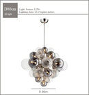 GobekUsa Glass Globe LED Chandelier Pendant Light for Nordic Luxury Living Room