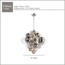 GobekUsa Glass Globe LED Chandelier Pendant Light for Nordic Luxury Living Room