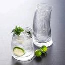 Modern ribbed sail-shaped glass cups dining room tumblers by Decorbites