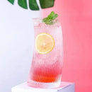 Modern ribbed sail-shaped glass cups dining room tumblers by Decorbites