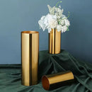 GobekUsa Gold Plated Cylinder Vase Desk Decor - Minimalist Modern Home Decor & Flower Arrangement