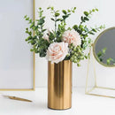 GobekUsa Gold Plated Cylinder Vase Desk Decor - Minimalist Modern Home Decor & Flower Arrangement