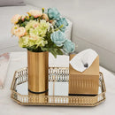 GobekUsa Gold Plated Cylinder Vase Desk Decor - Minimalist Modern Home Decor & Flower Arrangement