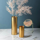 GobekUsa Gold Plated Cylinder Vase Desk Decor - Minimalist Modern Home Decor & Flower Arrangement
