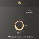 Modern Ring Pendant Light in Acrylic and Plated Metal