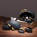 GobekUsa Golden Bird Resin Tissue Box Ashtray Desktop Organizer Storage Box