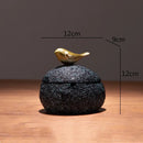 GobekUsa Golden Bird Resin Tissue Box Ashtray Desktop Organizer Storage Box