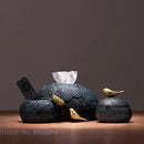 GobekUsa Golden Bird Resin Tissue Box Ashtray Desktop Organizer Storage Box