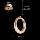 GobekUsa Gold Acrylic LED Chandelier Pendant Light for Modern Nordic Home Decor