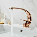 GobekUsa Basin Faucet: Rose Gold/Black/Gold Bathroom Sink Mixer Tap made of Brass
