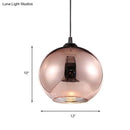 GobekUsa Copper Sphere Pendant Light - Modern 1 Head - 8"/12" Wide - Mirror Glass - Hanging Lamp Kit for Bar