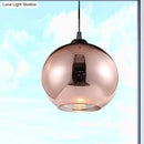 GobekUsa Copper Sphere Pendant Light - Modern 1 Head - 8"/12" Wide - Mirror Glass - Hanging Lamp Kit for Bar