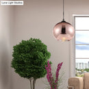 GobekUsa Copper Sphere Pendant Light - Modern 1 Head - 8"/12" Wide - Mirror Glass - Hanging Lamp Kit for Bar