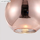 GobekUsa Copper Sphere Pendant Light - Modern 1 Head - 8"/12" Wide - Mirror Glass - Hanging Lamp Kit for Bar